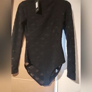 NwT Black long sleeve body suit